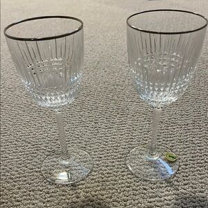 Waterford Lismore Diamond platinum  wine glasses